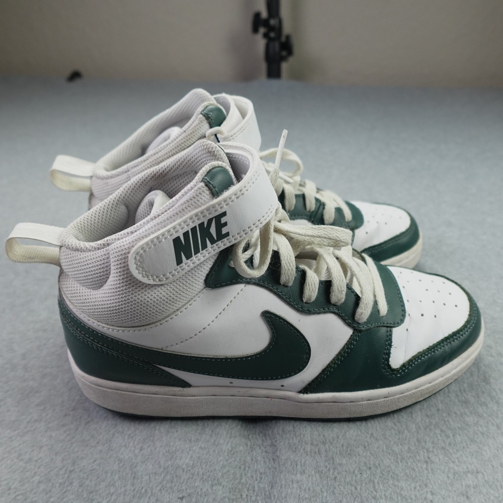Nike Court Borough Mid 2 Youth 7Y White Green Basketball Sneaker CD7782-119